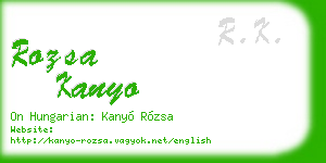 rozsa kanyo business card